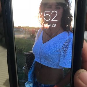 Express crop top lace